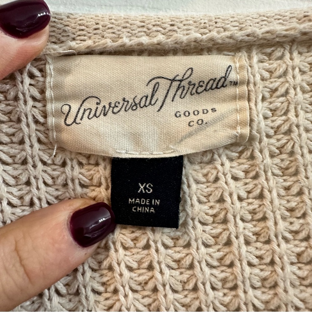 Universal Thread Cream Open-Front Cardigan - Picture 3 of 7